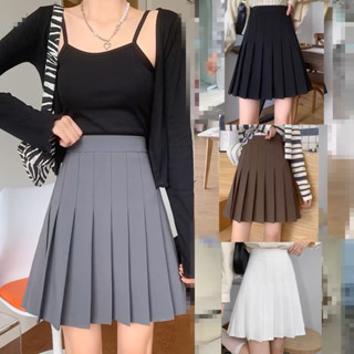 Chân váy xếp ly loại dài 48cm C048- có quần trong- có khóa kéo