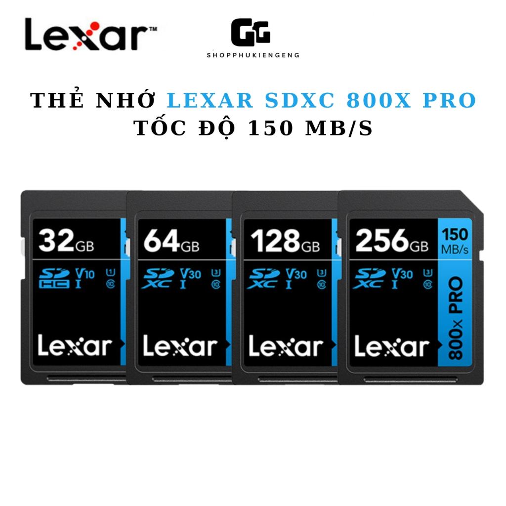 Thẻ nhớ Lexar 800X PRO SDHC/SDXC UHS-I, tốc độ đọc lên đến 150Mb/s