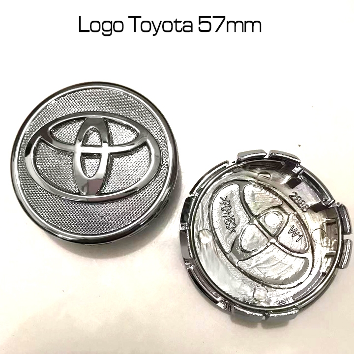 Logo cho dòng xe Toyota, Logo chụp mâm xe Toyota đường kính 57mm.