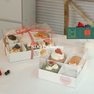 10 Hộp Mica Trong Suốt đựng bánh mousse, tiramisu, panna cotta 4/6/9 ô bánh