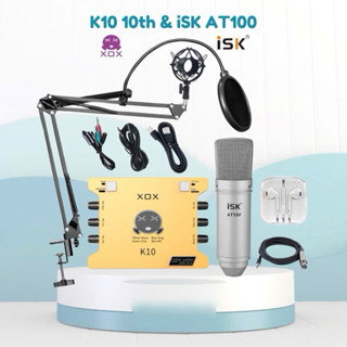 Chọn Bộ Mic Thu Âm livestream đầy đủ Mic ISK AT100 + Sound card xox k10 bản kỷ niệm 10 Tặng kèm tai nghe nhét BH 6 tháng