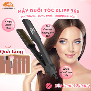 Máy Ép Duỗi Tóc Mini Z369, Máy Là Uốn Tóc Siêu Thẳng 4 Mức Nhiệt Chính Hãng Zlife