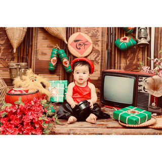 Yếm đào cho bé ( size 5-35kg) kèm váy và mấn