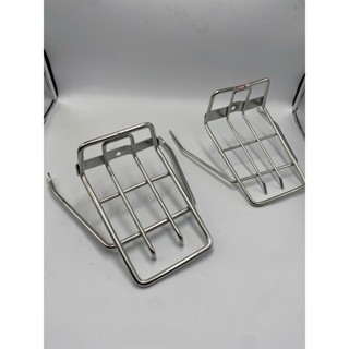 Baga mũi, giá đỡ giỏ mạ inox lắp xe Dream II (mũi mạ Dream Thái)