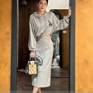 Sét áo nỉ mũ chữ+chân váy