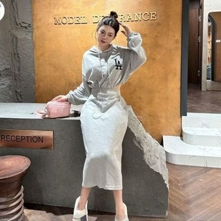 Sét áo nỉ mũ chữ+chân váy