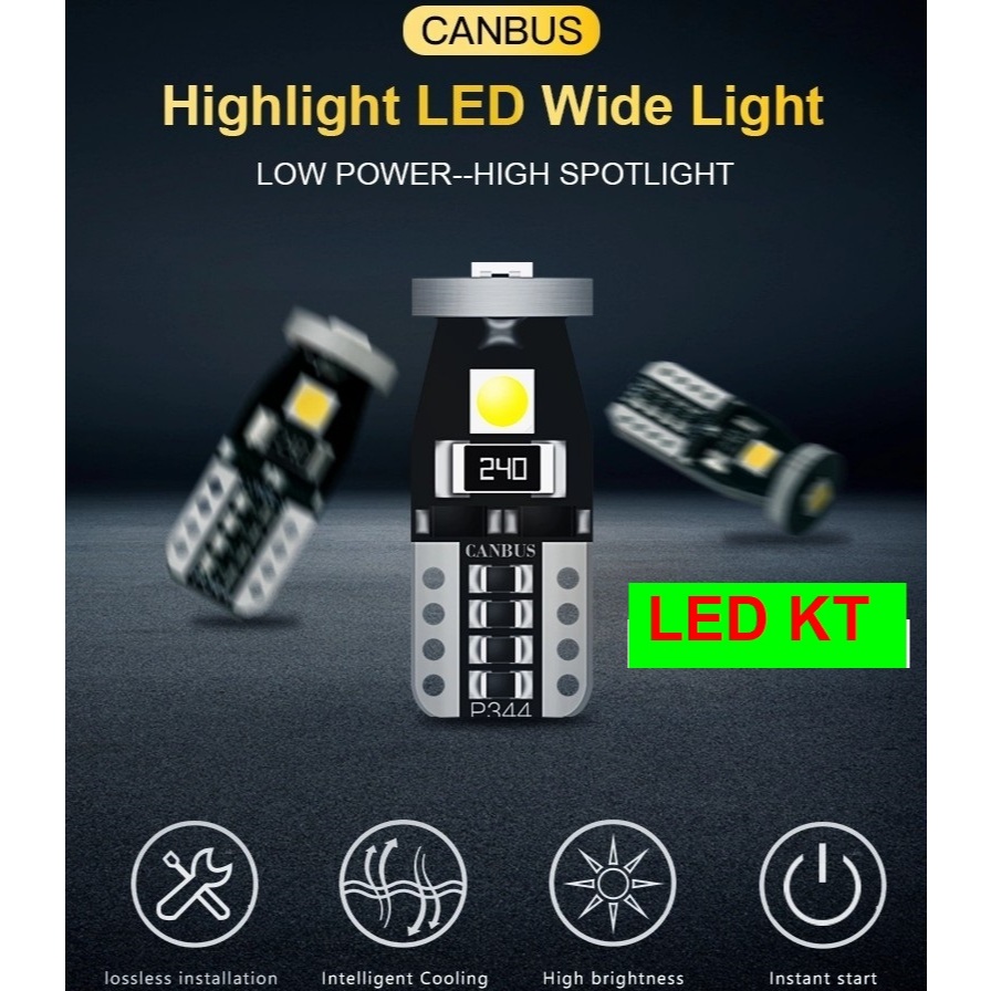 Đèn Led T10 Cree KT3 tích hợp mạch IC sáng khá và rất mát.  đèn led