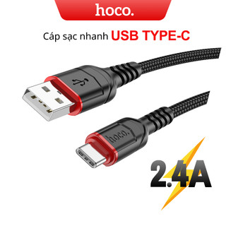 Dây sạc nhanh TYPE C Hoco cho Samsung Oppo Xiaomi Cáp bọc dù chống gãy gập dài 1m 2m