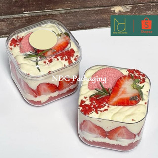 Set 10 Ly nhựa cứng đựng bánh mousse, tiramisu, redvelvet có kèm nắp - GD2013