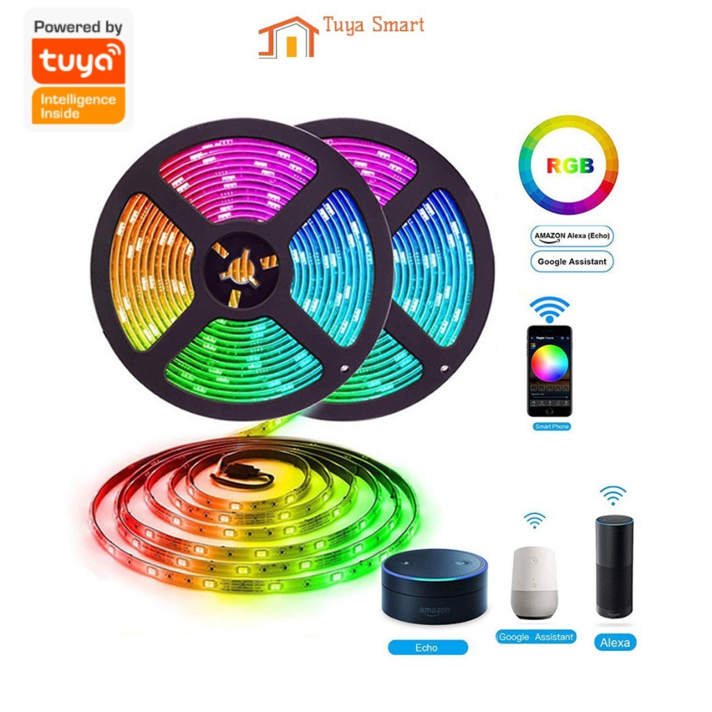 Đèn LED dây Tuya Wifi / Bluetooth TUYA 16 Triệu Màu, Nháy theo nhạc, điều Khiển Qua APP + Remote RGB