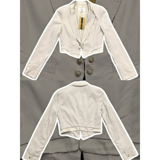 HIPU.VNXK - Áo Blazer croptop phối 2 nút gài có mút vai.