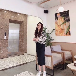 Chân váy len đũa xẻ hàng QCL1