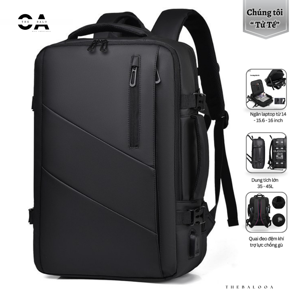 Balo Laptop 15.6 16 17 Inch Chống Nước Chống Sốc Nhiều Ngăn Sức Chứa Lớn Phù Hợp Đi Làm Du Lịch M654