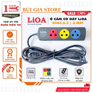 Ổ cắm điện phổ thông lioa 3tn3.2.5 dây 3 mét