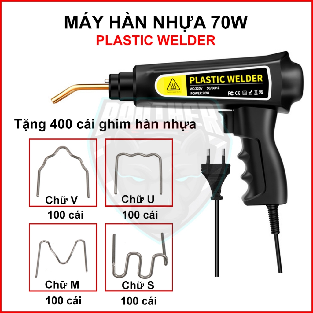 Máy Hàn Nhựa 50W 70W Plastic Welding Gun 220V Hàn Nhựa Ô Tô Xe Máy Thiết Bị Nhà Cửa + 400 Ghim Hàn