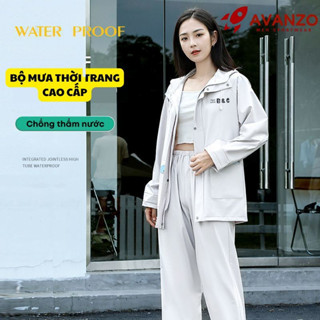 Áo mưa bộ thời trang cao cấp chống thấm nước, bền dai cản gió chống lạnh AVANZO Bộ đi mưa nam nữ đạp xe, chạy bộ KP120
