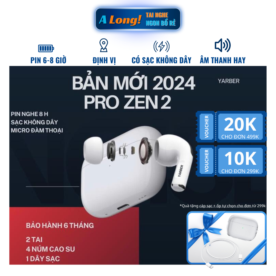 Tai nghe Bluetooth Không Dây Pro 2 Full Chức Năng, Định Vị, Đổi Tên - Bảo Hành 12 Tháng