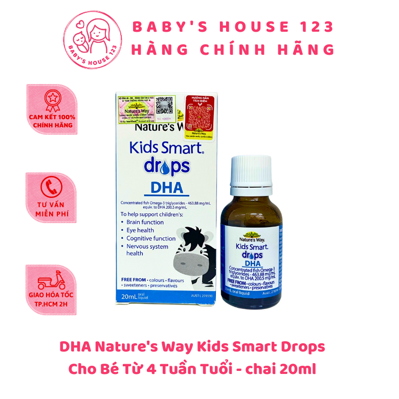 DHA Dạng Giọt Nature's Way Kids Smart Drops DHA - Chai 20ml