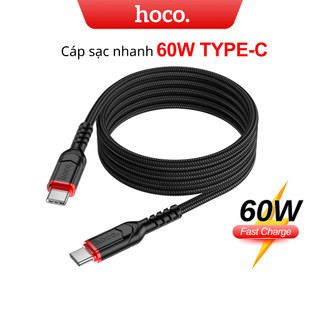 Dây sạc nhanh Type C 60w HOCO Cáp bọc dù chống gãy gập cho dòng Samsung Xiaomi Oppo Dài 1m 2m