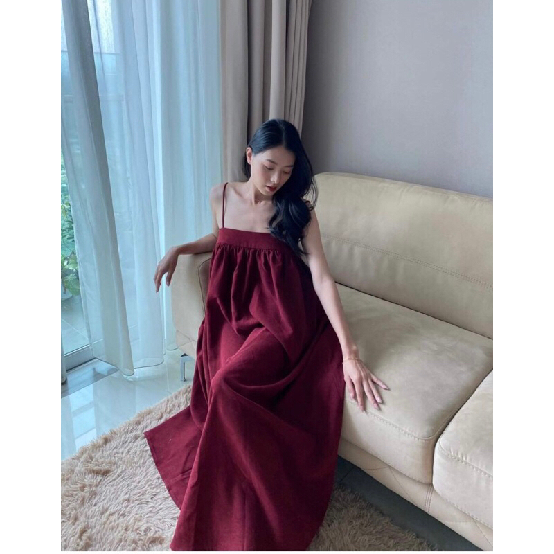 đầm suông maxi  2 dây