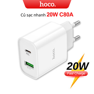 Củ Sạc nhanh 20W HOCO C80/C80A 2 cổng sạc tiện lợi, Sạc cho điện thoại , máy tính bảng