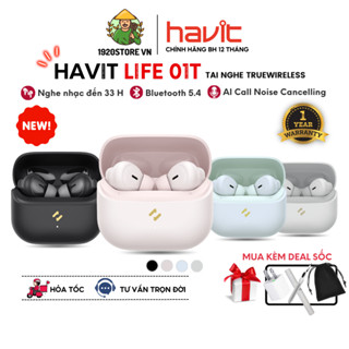 Tai Nghe TWS HAVIT LIFE 01T Model HAVIT TW982, BT 5.4 Gọn Nhẹ, Công Nghệ AI Khử Ồn, Nghe Đến 33H - BH 12 Tháng