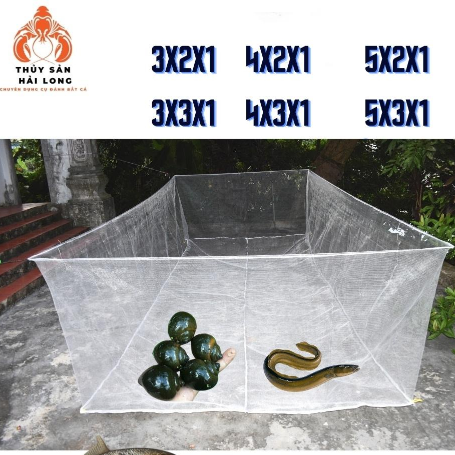 Tráng - vèo lưới không nắp đậy nuôi ốc, cá...lưới cước ô mắt 2.5 ly đa dạng kích thước