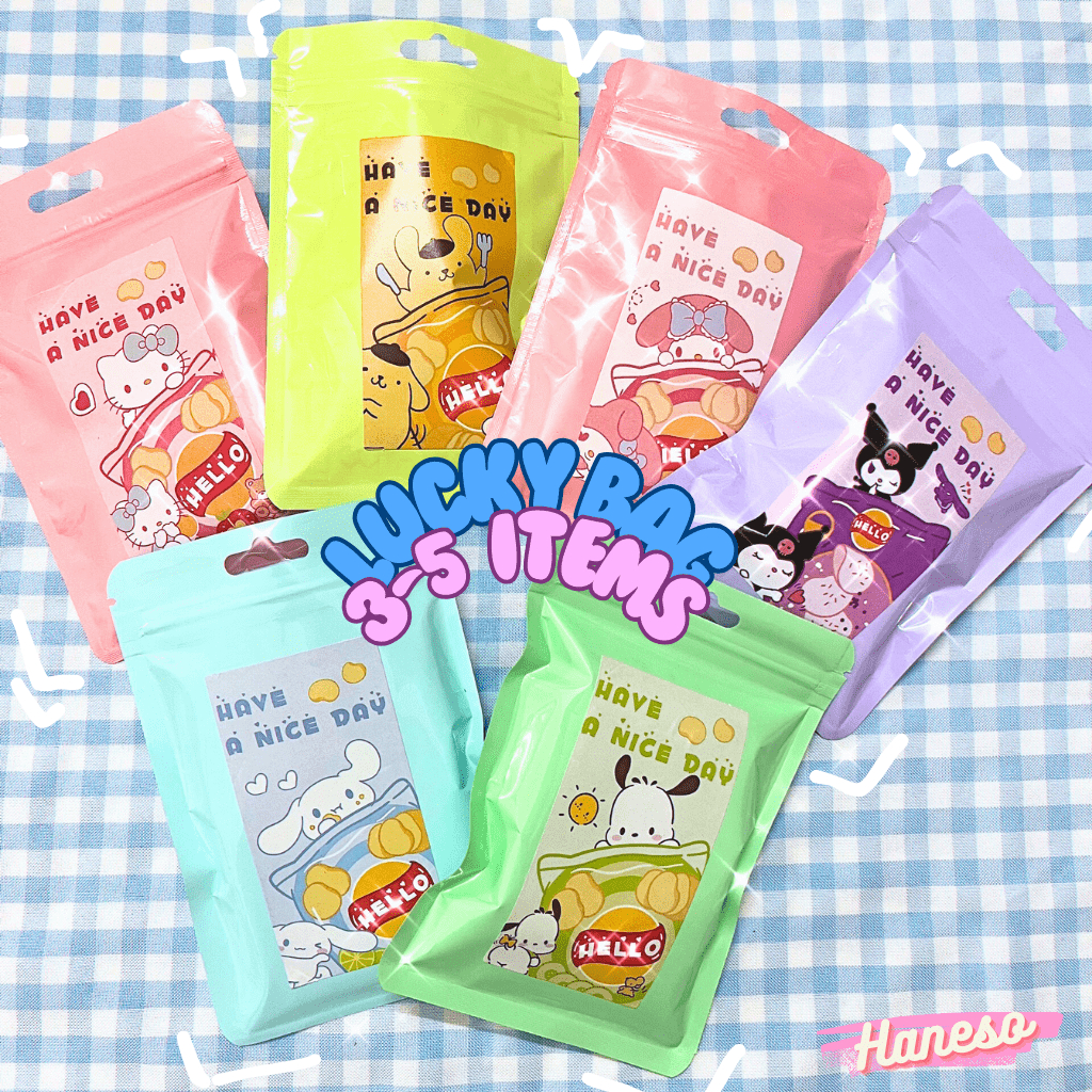 Haneso Túi Nhân Phẩm Sanrio Lucky Box Melody Cinnamoroll Kuromi Blind Bag Quà Tặng Đồ Chơi Đồ Dùng H