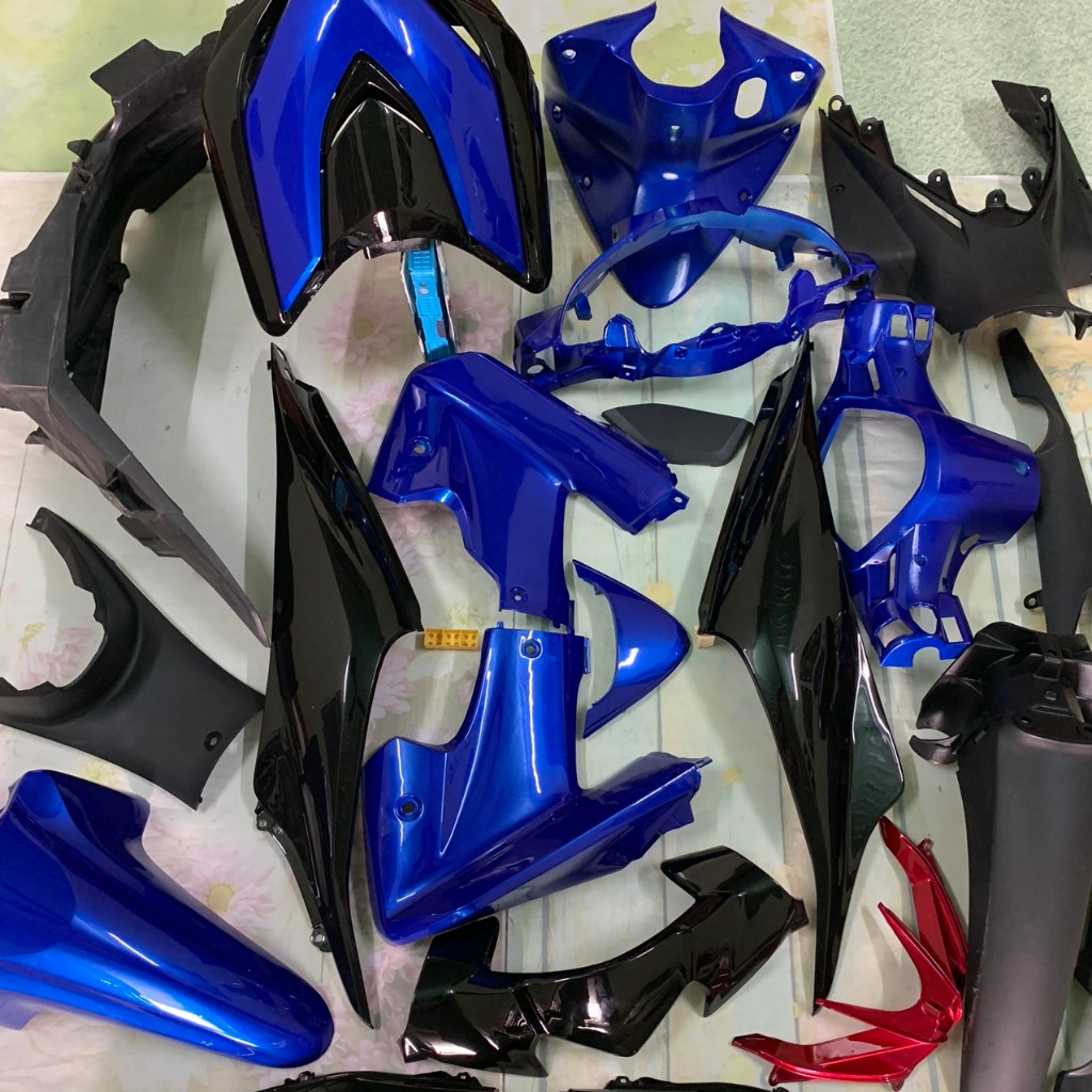 Bộ Dàn áo xe Wave RSX 110 đời 2009 đến 2011 ( C110 )màu Xanh Tím Đen - nhựa trắng cao cấp loại 1