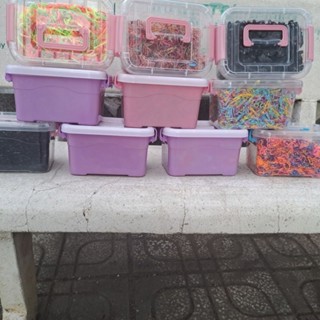  Hộp Thun cột tóc cho bé và người lớn hộp nhiều màu 200g 