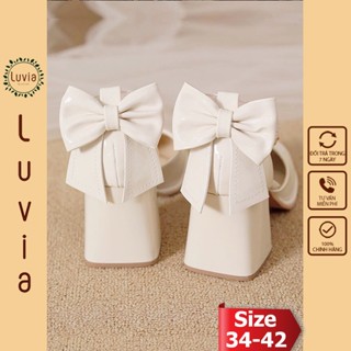  Giày cao gót 5 phân phối nơ bít hậu bít mũi Luvia 141CG  GIÀY FORM RỘNG - CHÂN GẦY ỐM LÙI 1 SIZE  