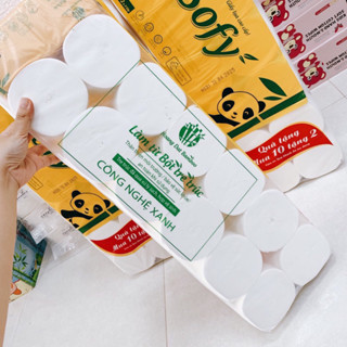 Giấy vệ sinh SOFY Elesy365 bịch 12 cuộn sofy và elesy 365 hàng 4 lớp trắng dai mịn (tặng kèm túi giấy ăn size lớn )