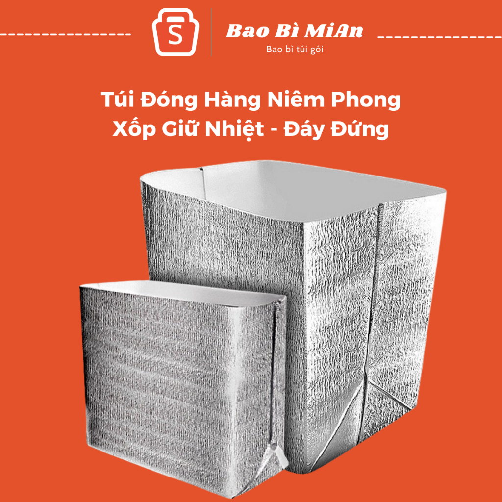 Túi Xốp Bạc Giữ Nhiệt Loại Có Đáy Đứng, Túi Giữ Nhiệt Nóng, Lạnh, Bảo Quản Thùng Xốp, Thực Phẩm Đông
