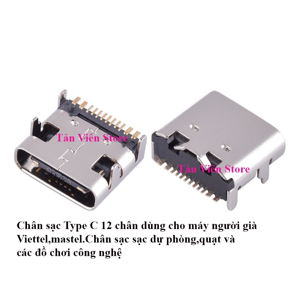 Set 30c Chân sạc Type C 12/16 chân dùng cho máy người già Viettel,mastel.Chân sạc dự phòng,quạt và các đồ chơi công nghệ