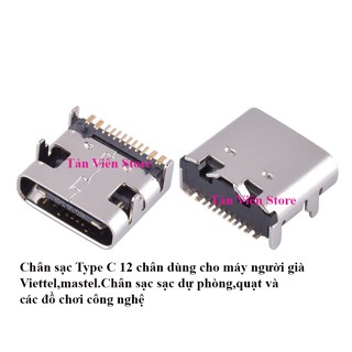 Set 30c Chân sạc Type C 12/16 chân dùng cho máy người già Viettel,mastel.Chân sạc dự phòng,quạt và các đồ chơi công nghệ
