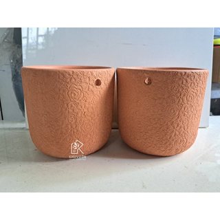 Chậu đất nung treo trồng cây 14x13cm