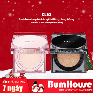 Phấn Nước Che Khuyết Điểm, Căng Bóng CLIO Kill Cover The New Founwear/Mesh Glow Cushion SPF 50+ PA 5g/15g++++ (hộp giấy)