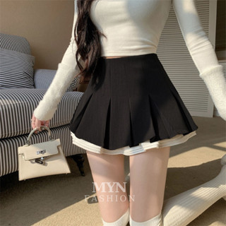 Chân Váy Xếp Ly Viền Trắng Khóa Kéo 2 Lớp Dày Dặn, Chân Váy Tennis Dáng Xòe Tiểu Thư Phối Viền Trắng