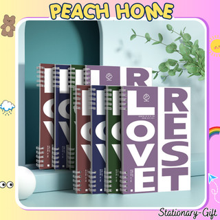 Sổ A5 120 Trang Lò Xo 5 Chấu Kép Kẻ Ngang LOVE REST cực Chill Giá Rẻ Tập Vở Caro Peach home 1k A4 B5