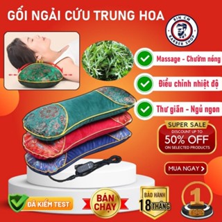 Gối Ngải Cứu Cắm Điện Làm Nóng Cổ Giúp Giảm Đau Vai Gáy Cổ Gối Kê Cổ Thảo Dược Hương Thơm Thảo Mộc