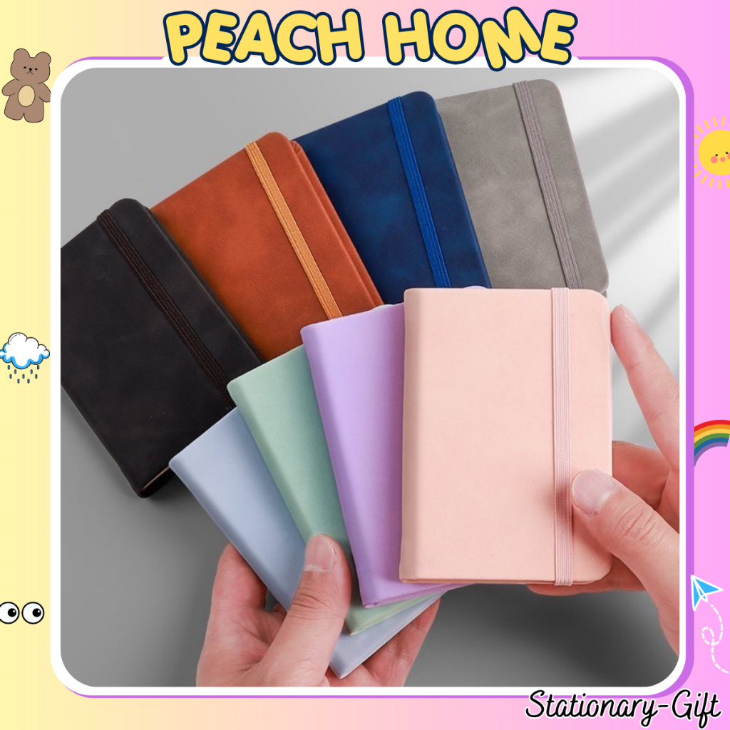 {Rẻ Nhất} Sổ Tay A7 Ghi Chú 200 Trang Kẻ Ngang Chất Da Lộn 8 Màu Cao Cấp Chống Nước / Tập Vở Peach Home Rẻ 1k