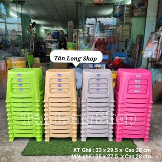 Combo 10 ghế nhựa lùn Oval (chân chống trượt) - Duy Tân