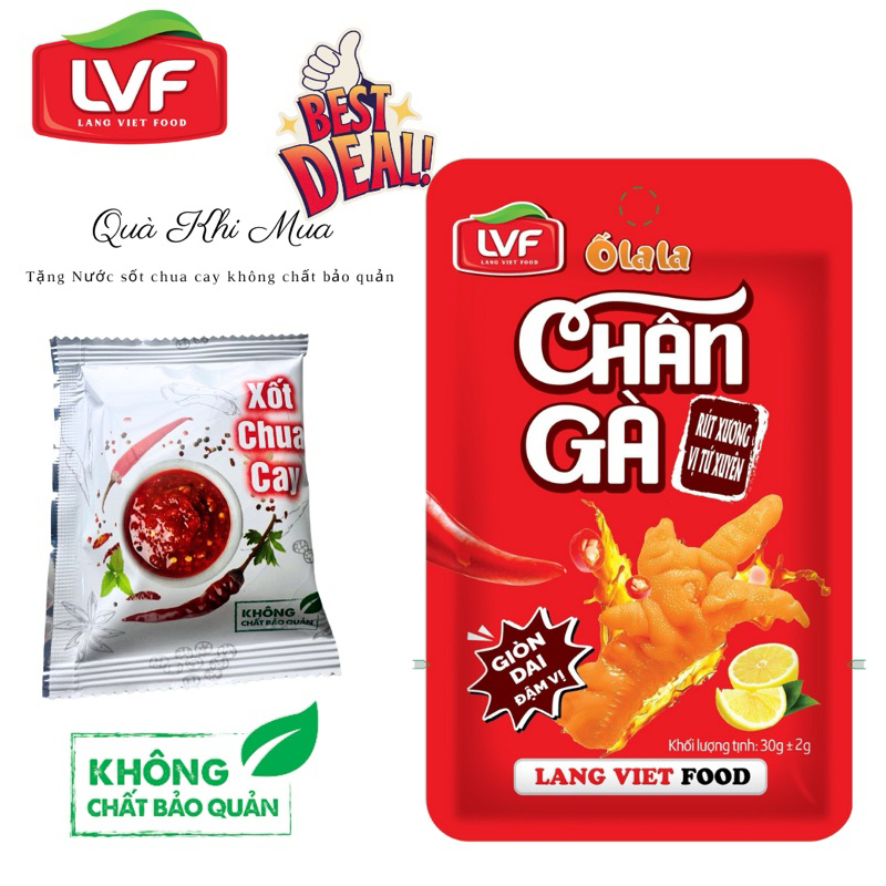 Combo 30 rút xương olala 30g (tặng Nước sốt chua cay không chất bảo quản )