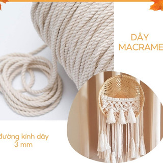 7kg Dây thừng macrame se cotton [size 2MM,3MM,4MM,5MM,6MM,7MM,8MM,10MM]