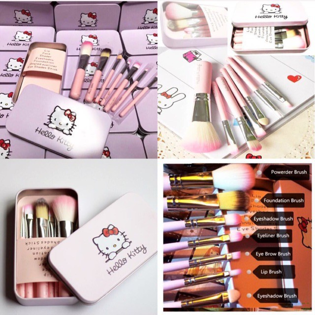 1 Bộ 7 cọ trang điểm hello kitty