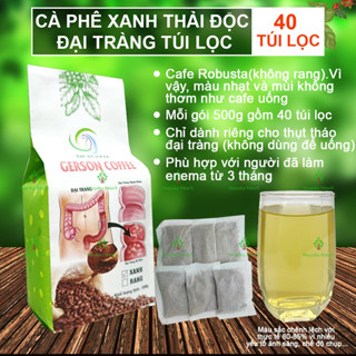Cà phê xanh thải độc đại tràng dạng túi lọc, cà phê thải độc đại tràng (Gói 500gr gồm 40 túi lọc)
