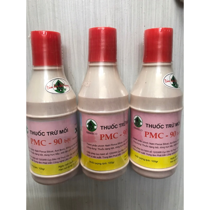 Thuốc diệt mối sinh học PMC 90 bột màu hồng.