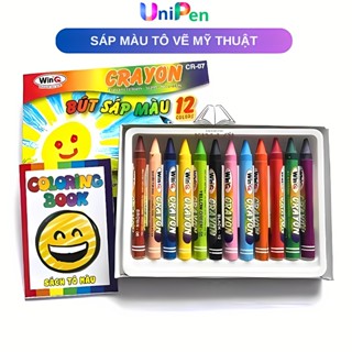 Hộp Bút Sáp Thơm / Bút Sáp Màu Tô Màu Mỹ Thuật 12/18 Màu WinQ Cho Học Sinh Unipen