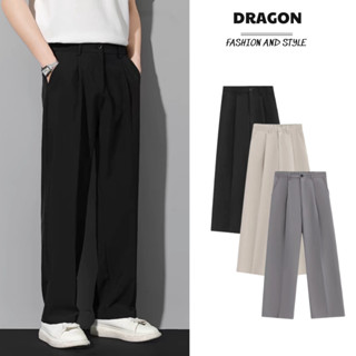 Quần Tây Nam Ống Suông Rộng DRAGON, Quần Âu Nam dáng baggy vải co giãn dày dặn cao cấp dễ phối đồ Hottren HK1970
