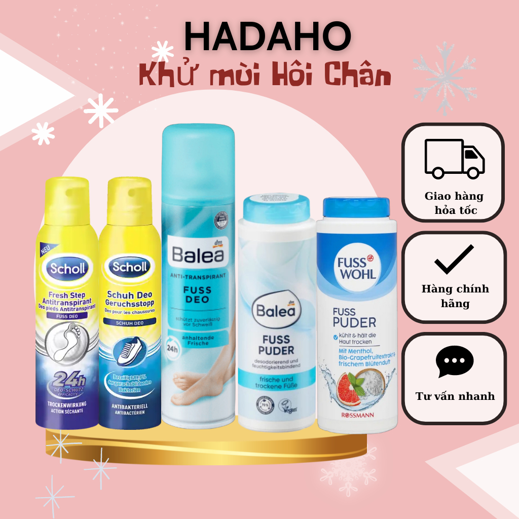 Xịt khử mùi hôi chân & giày dép Scholl  Balea, Bột khử mùi hôi chân Balea, Fuss Wohl 100g